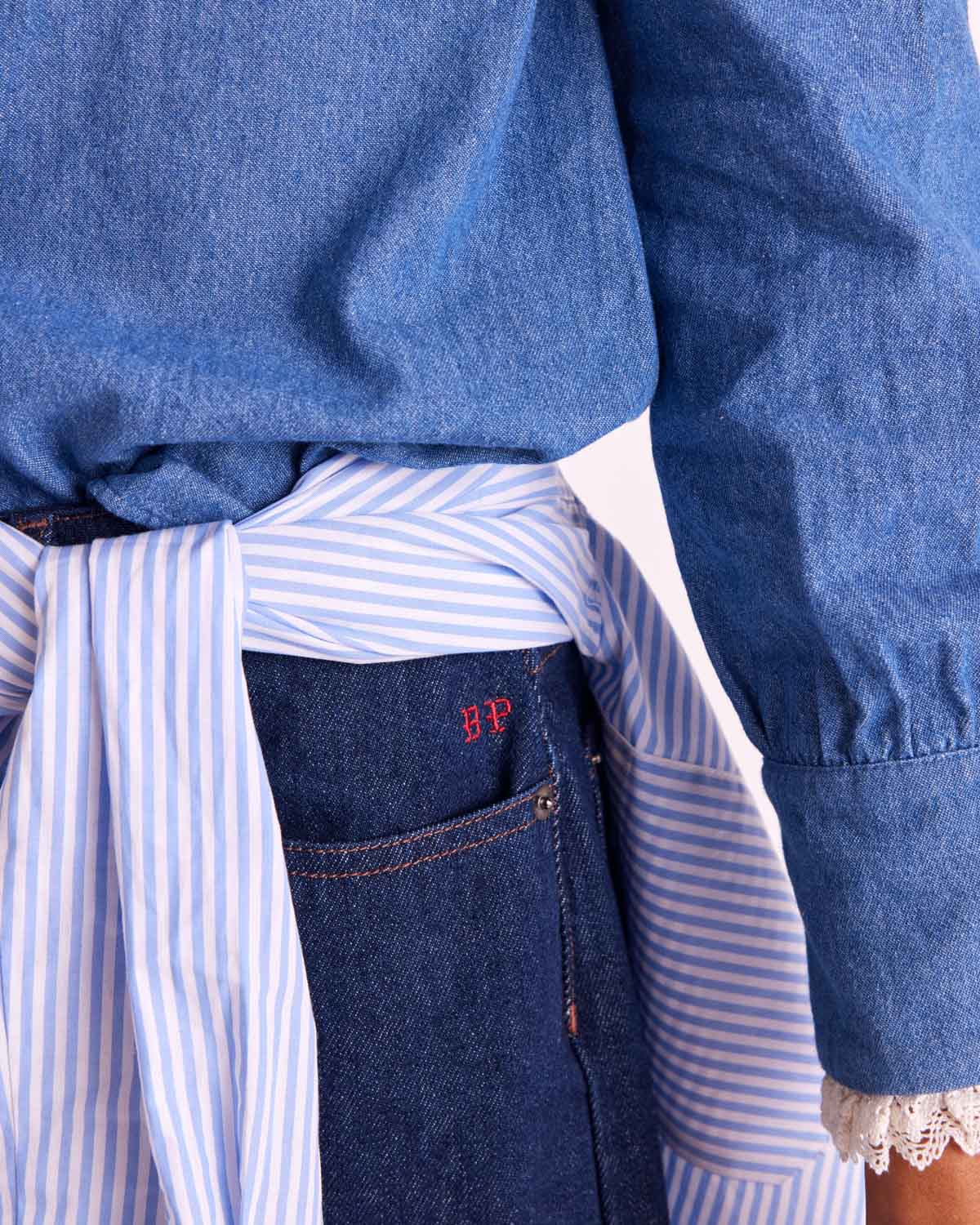 Shirt Léopoldine blue midi