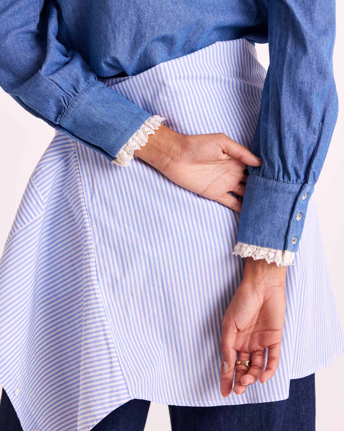 Shirt Léopoldine blue midi