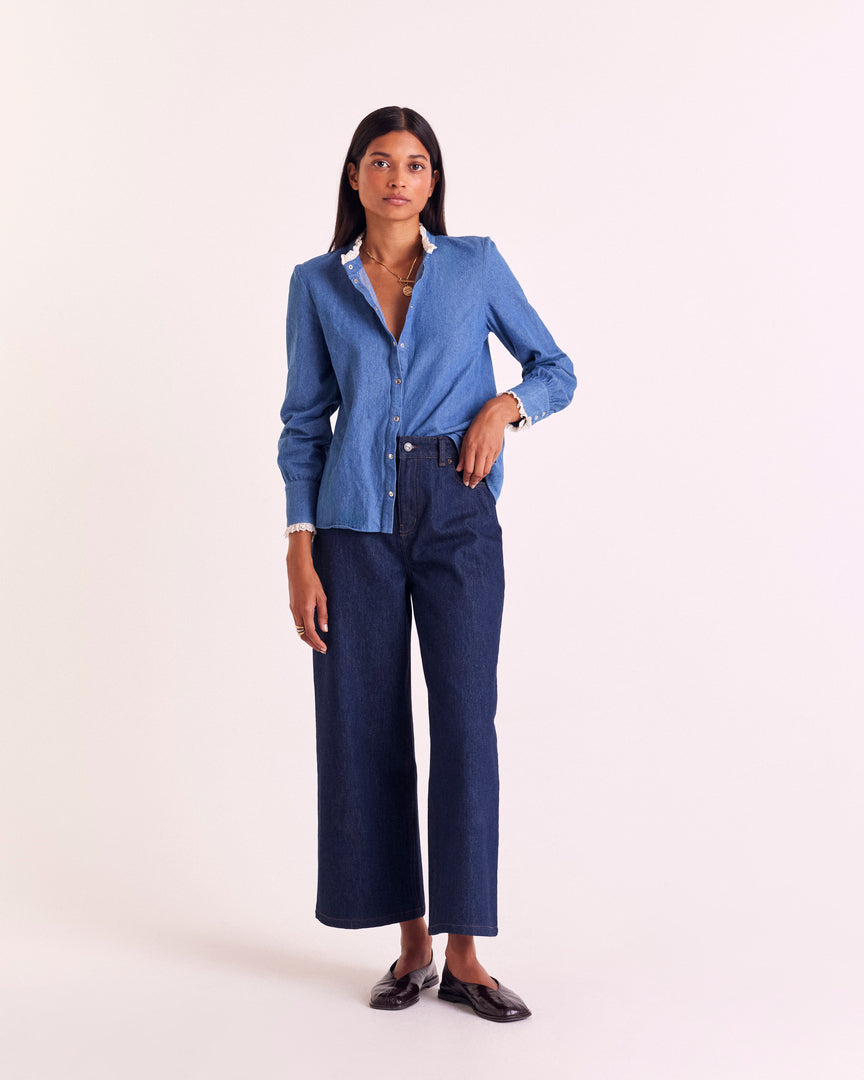 Chemise Léopoldine bleu midi