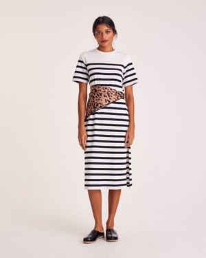 Claodia black striped dress