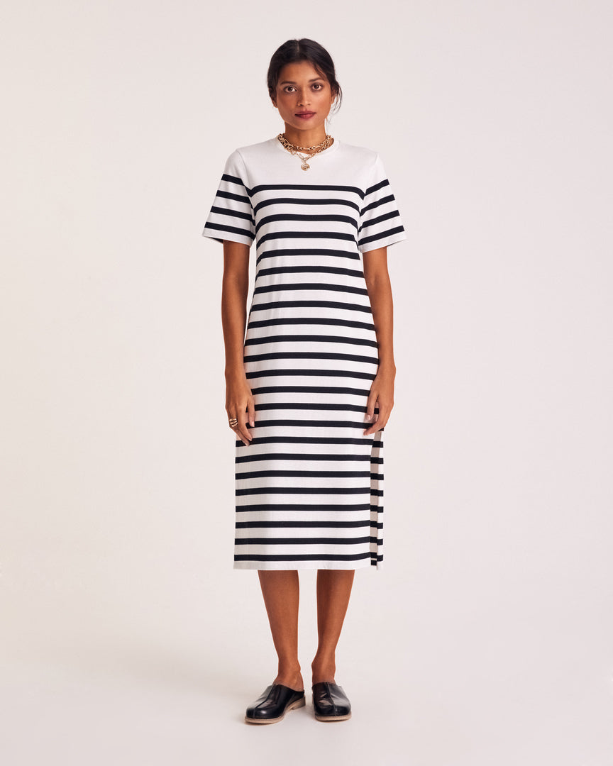 Dress Claodia at stripes noires