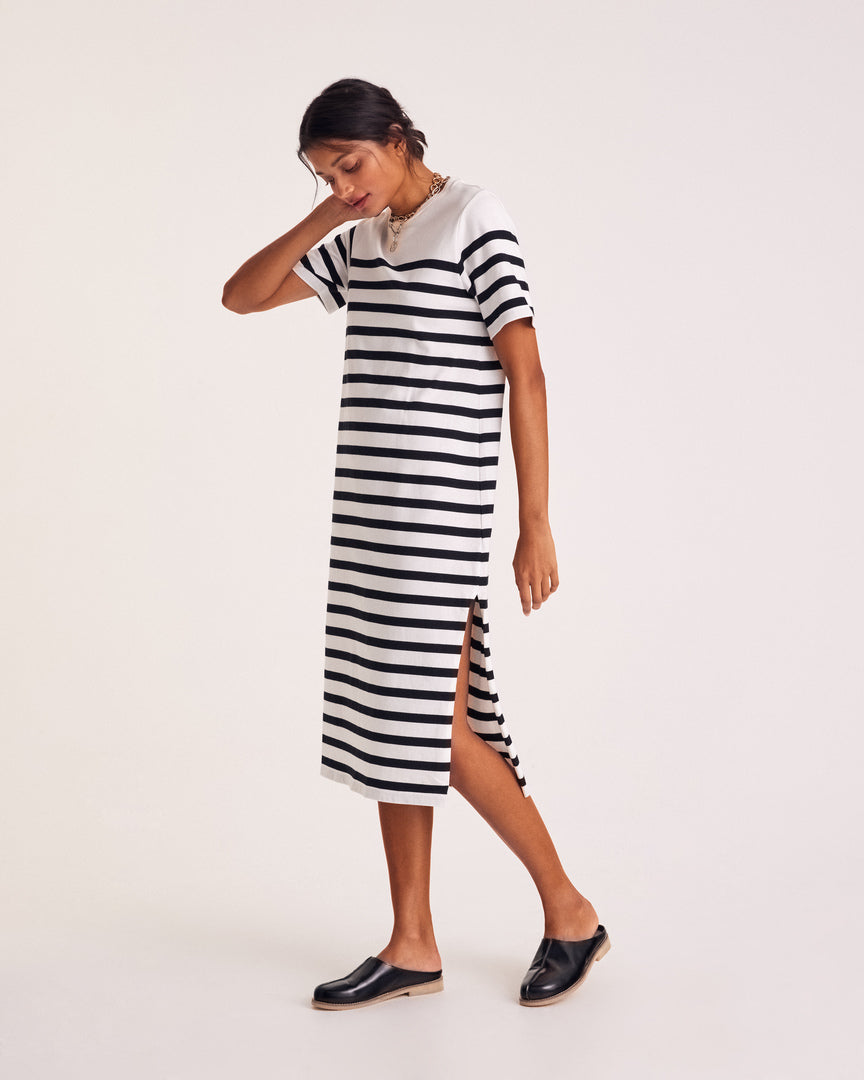 Dress Claodia at stripes noires
