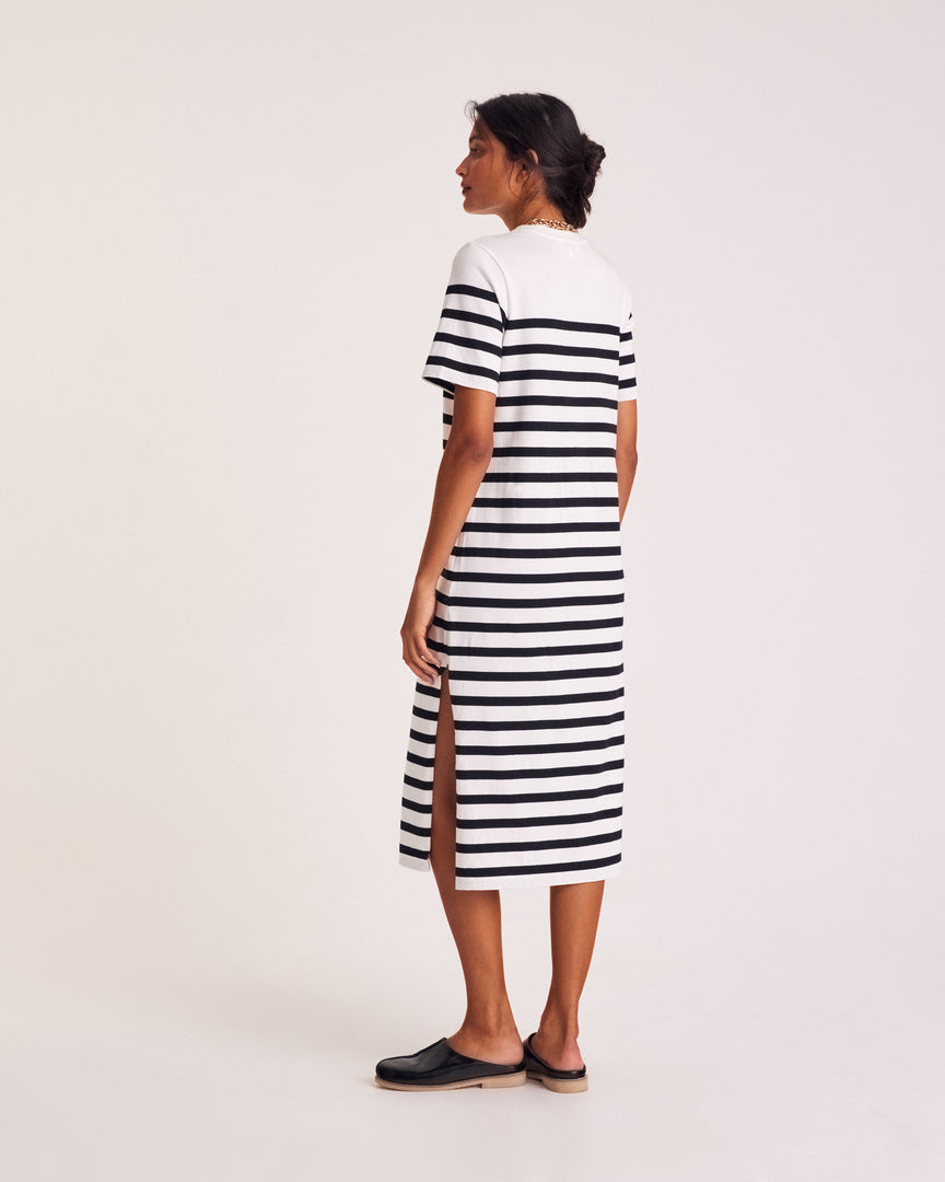 Dress Claodia at stripes noires
