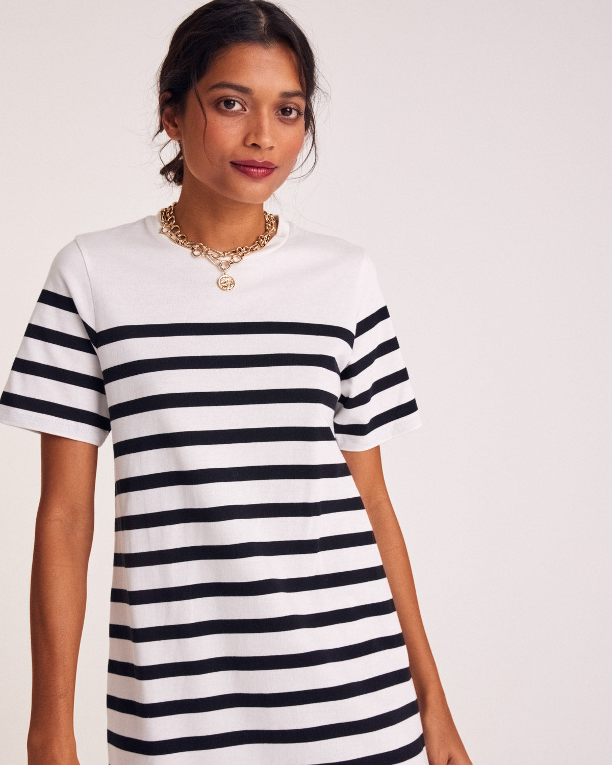 Dress Claodia at stripes noires