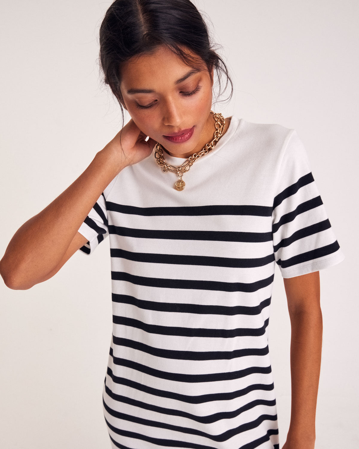Dress Claodia at stripes noires