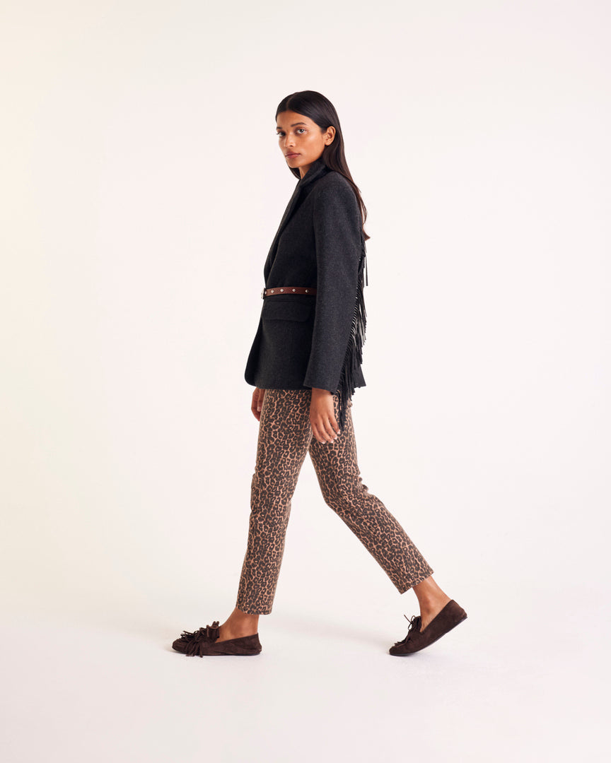 Jeans Austin leopard coffee