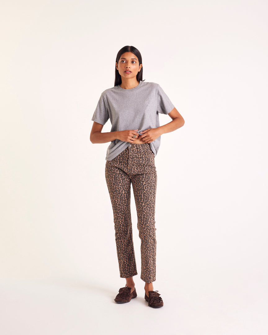 Jeans Austin leopard coffee