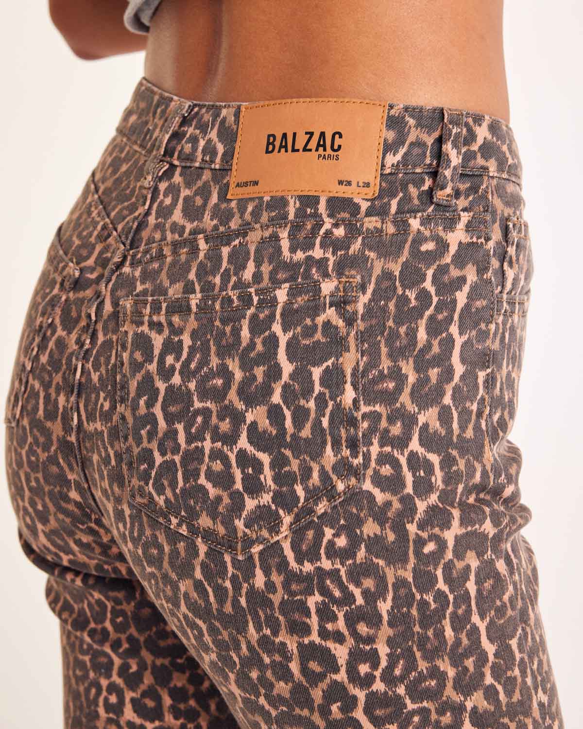 Jeans Austin leopard coffee
