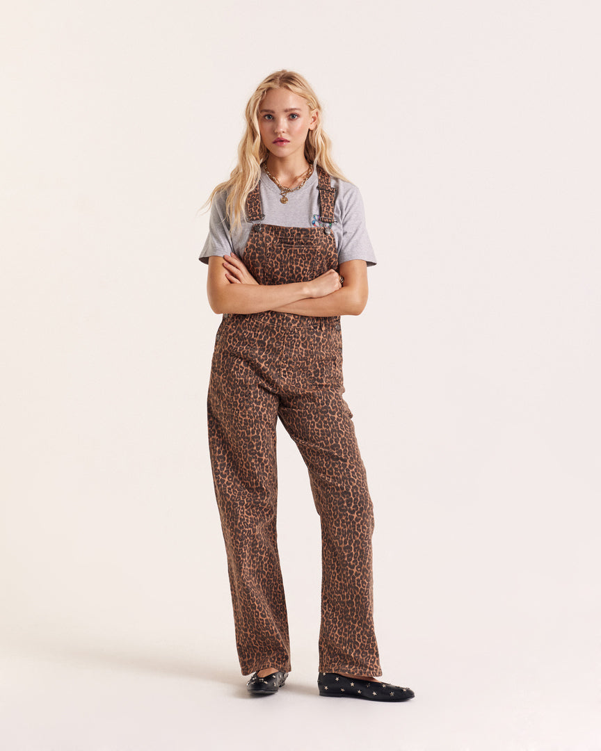Salopette Edifice leopard coffee