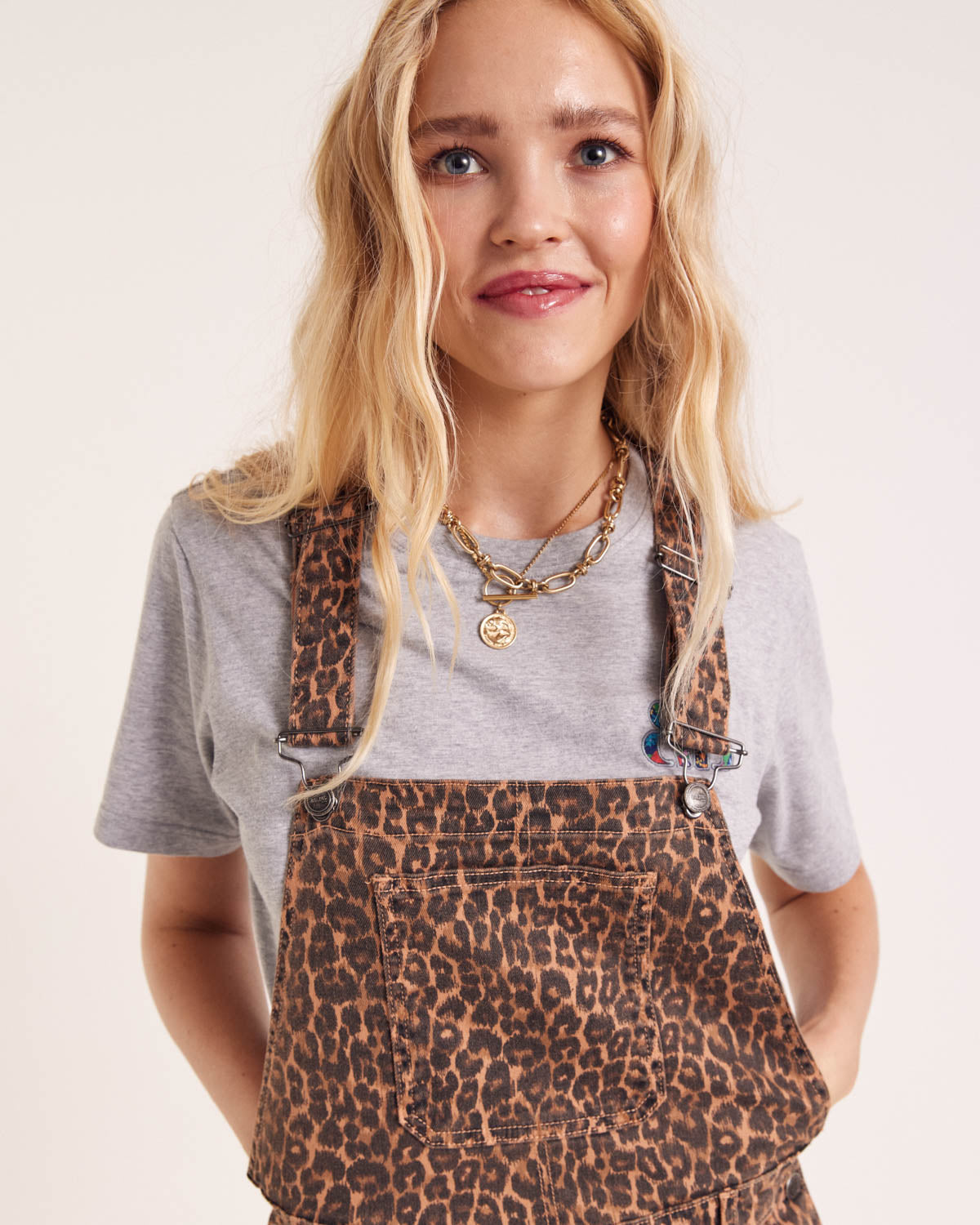 Salopette Edifice leopard coffee