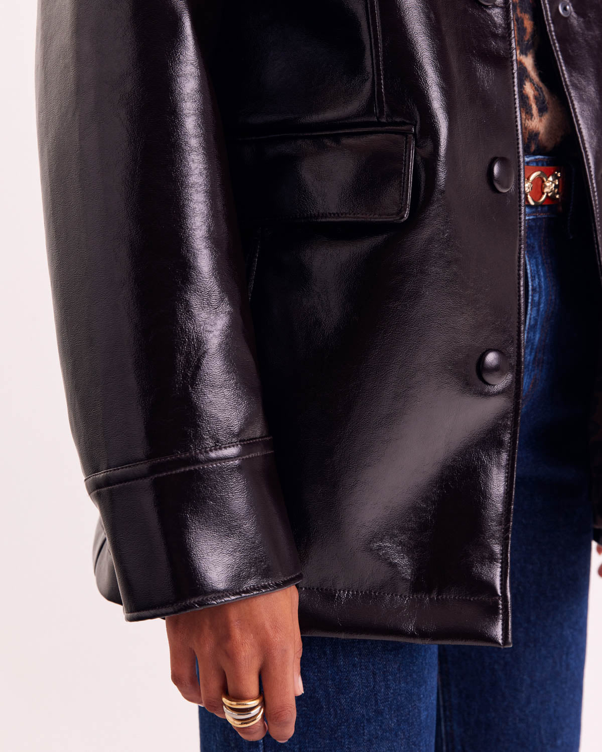 Manteau Clothilde vinyle chocolat foncé