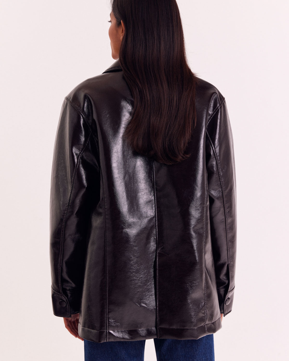 Manteau Clothilde vinyle chocolat foncé