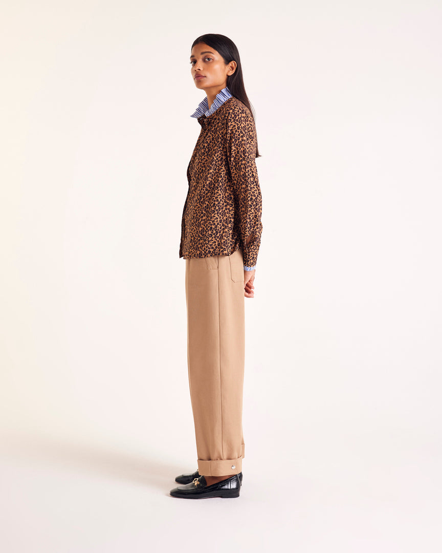 Shirt Mina leopard and stripes blue