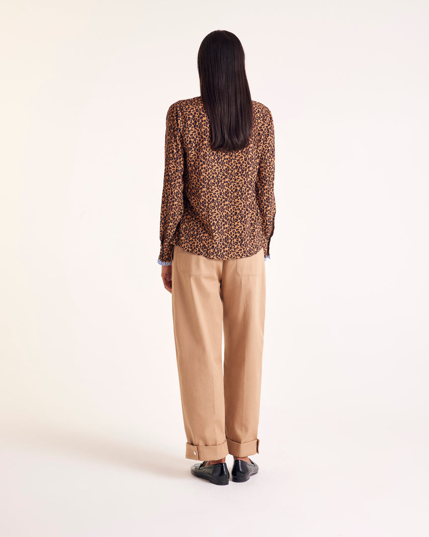 Shirt Mina leopard and stripes blue