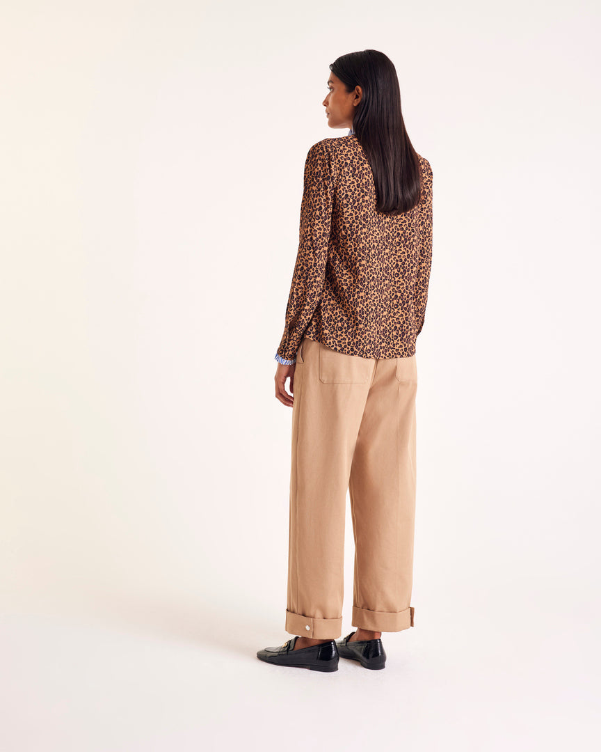 Shirt Mina leopard and stripes blue