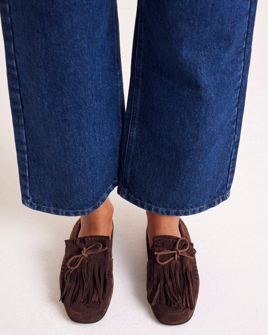Loafers Alix fringe suede of leather mocha
