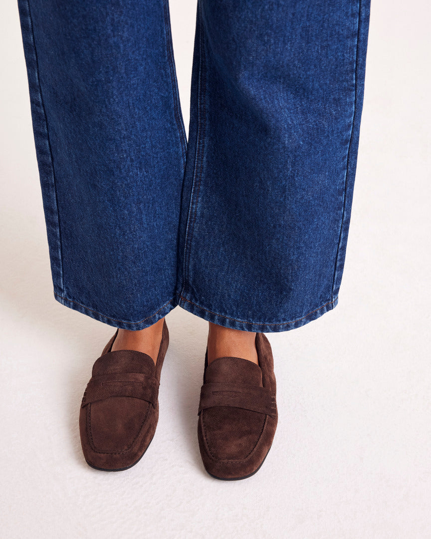Loafers Alix fringe suede of leather mocha