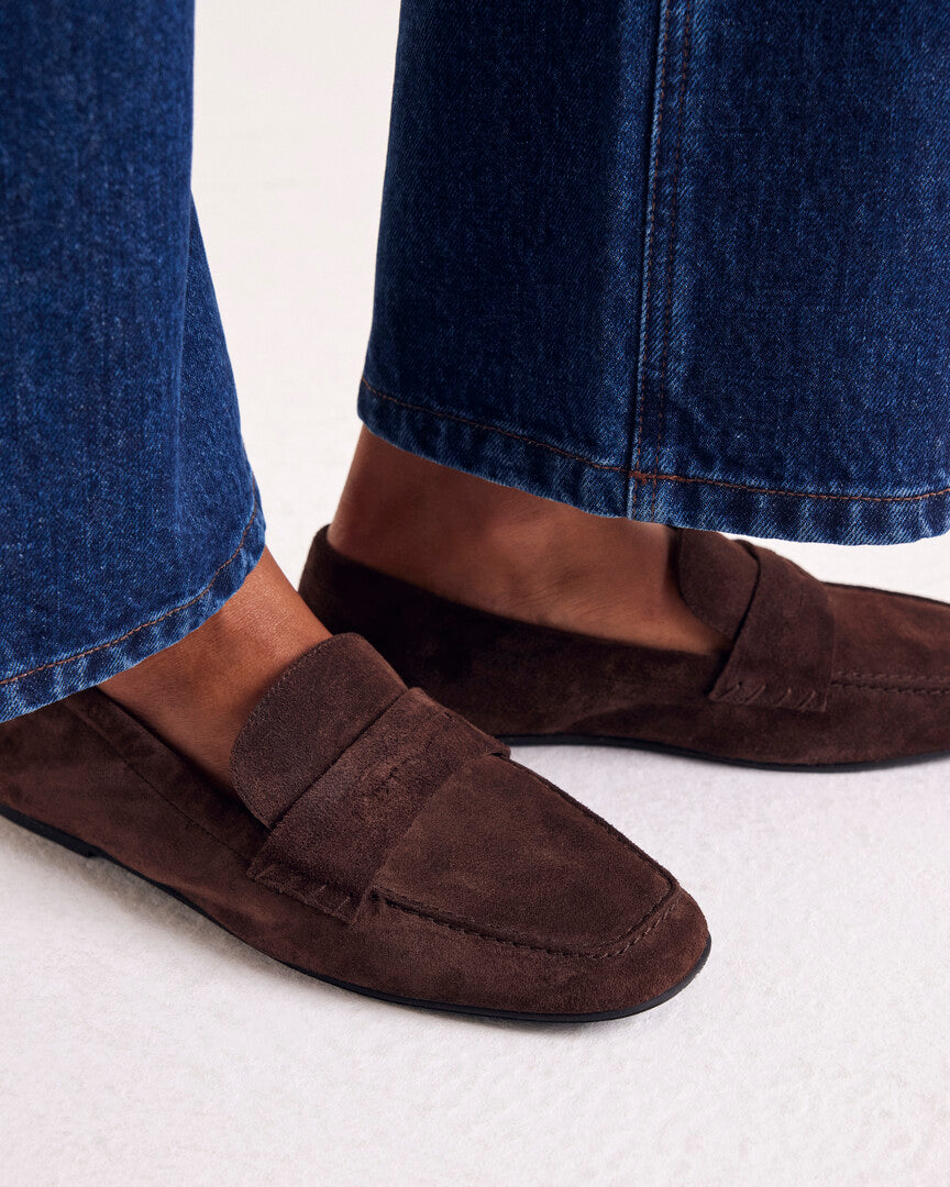 Loafers Alix fringe suede of leather mocha