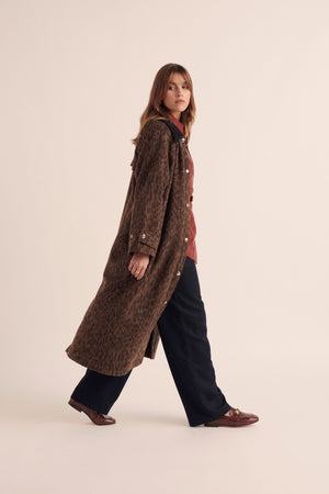 Gary dark leopard coat