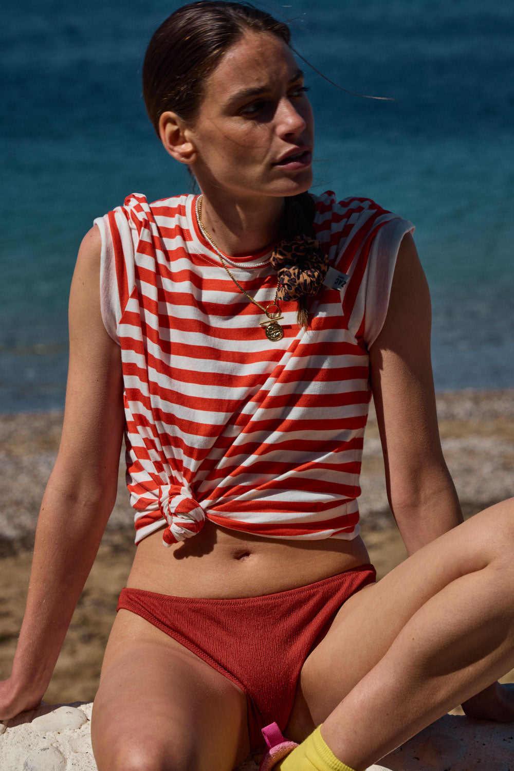 Hem of swimsuit Laura terracotta