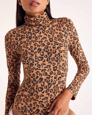 Legendary coffee leopard bodysuit