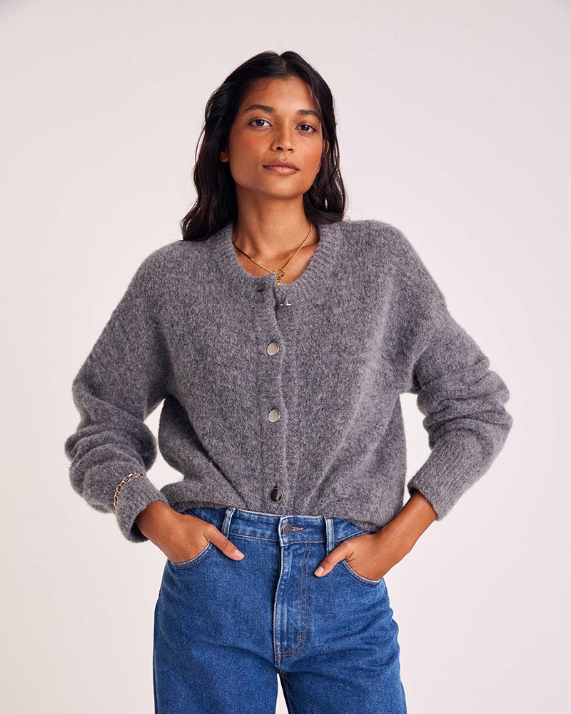 Light gray softness cardigan