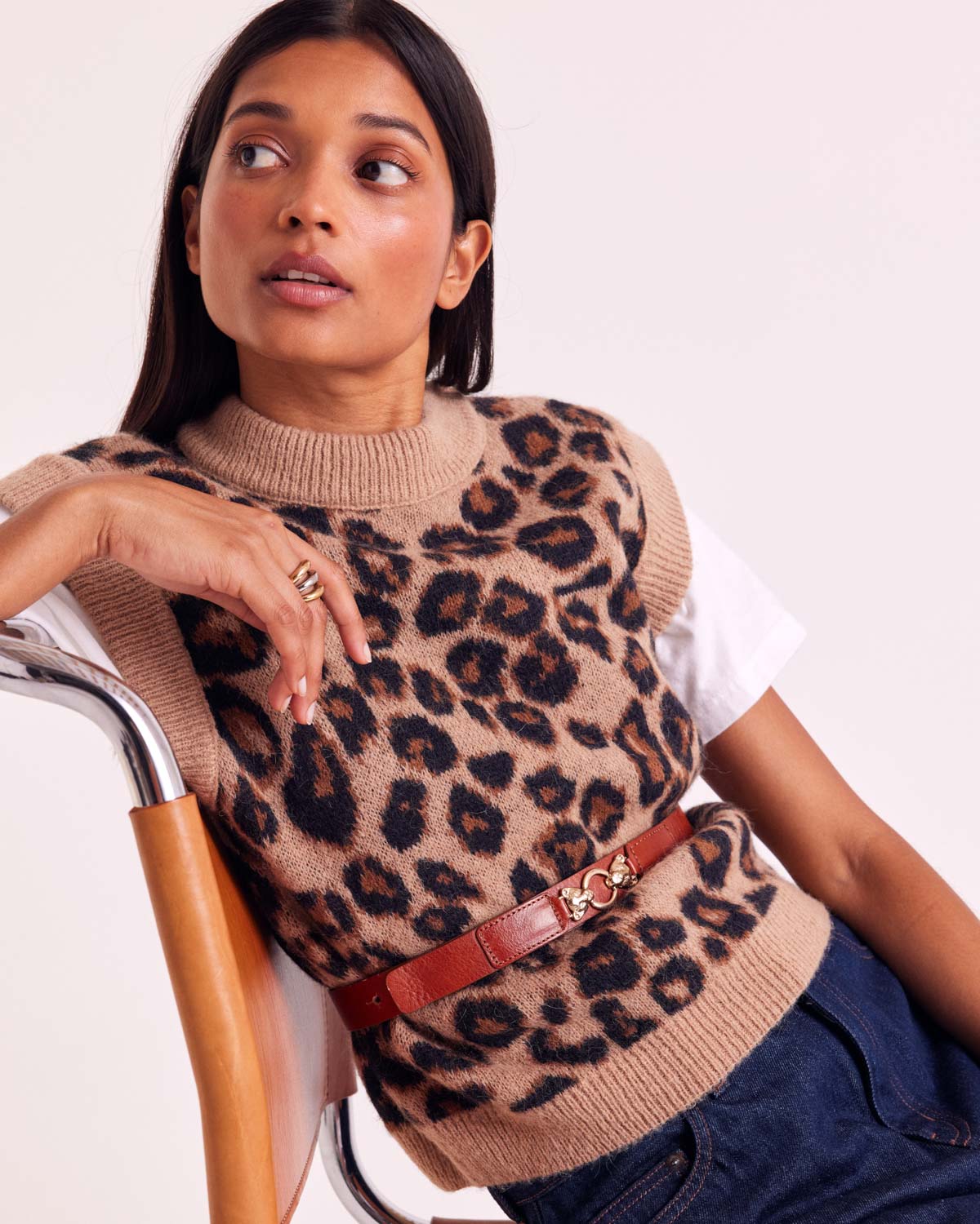 Pullover Blason Leopard
