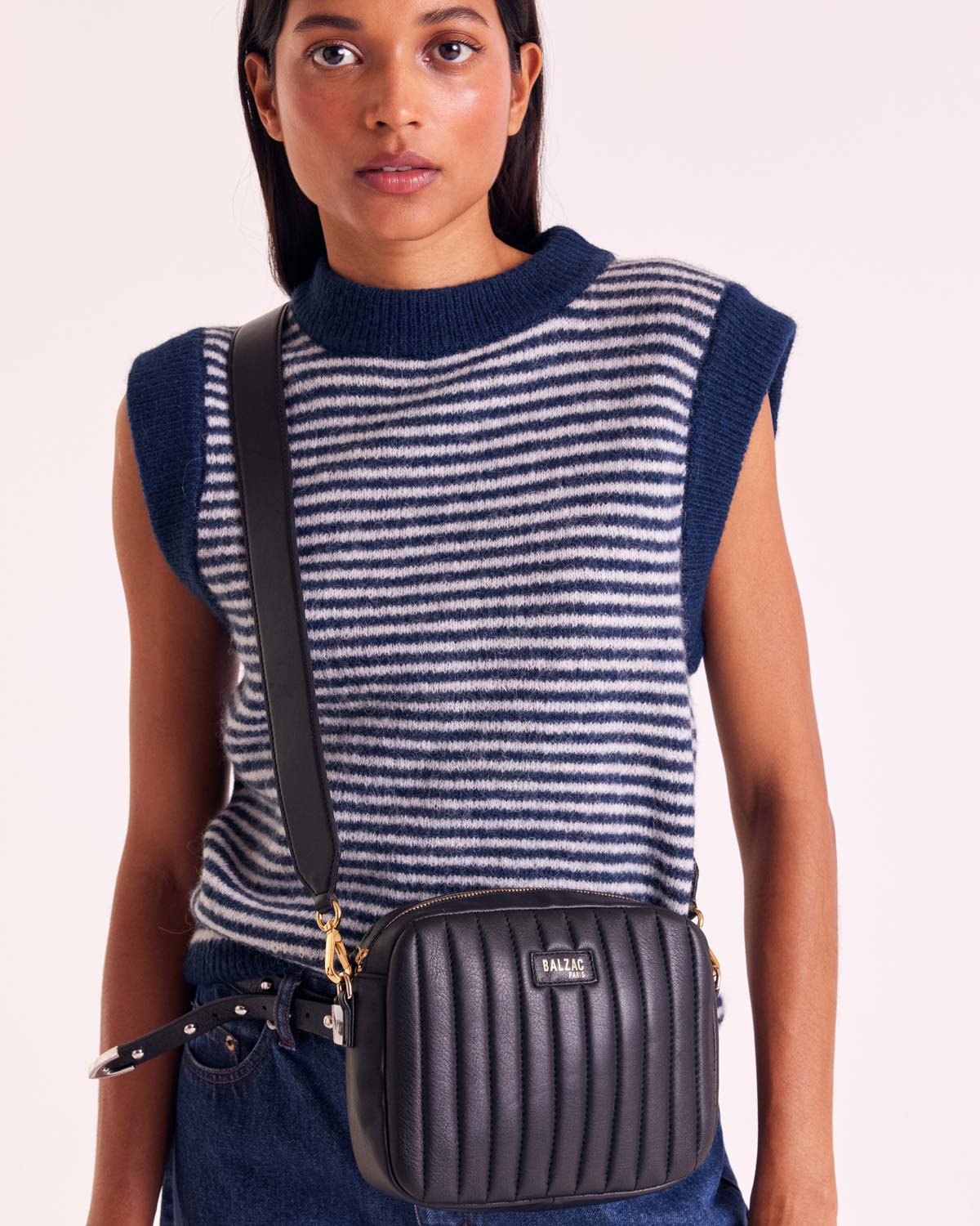 Pull Blason rayures bleu et blanc