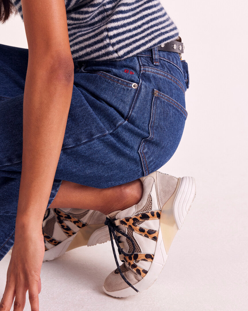 Sneakers Astor sand and cheetah