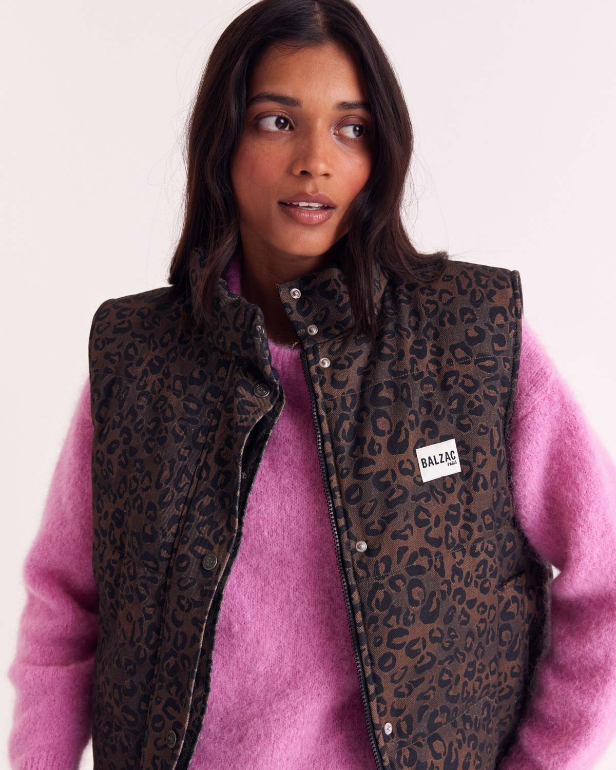Veste Clovis léopard fauve chocolat
