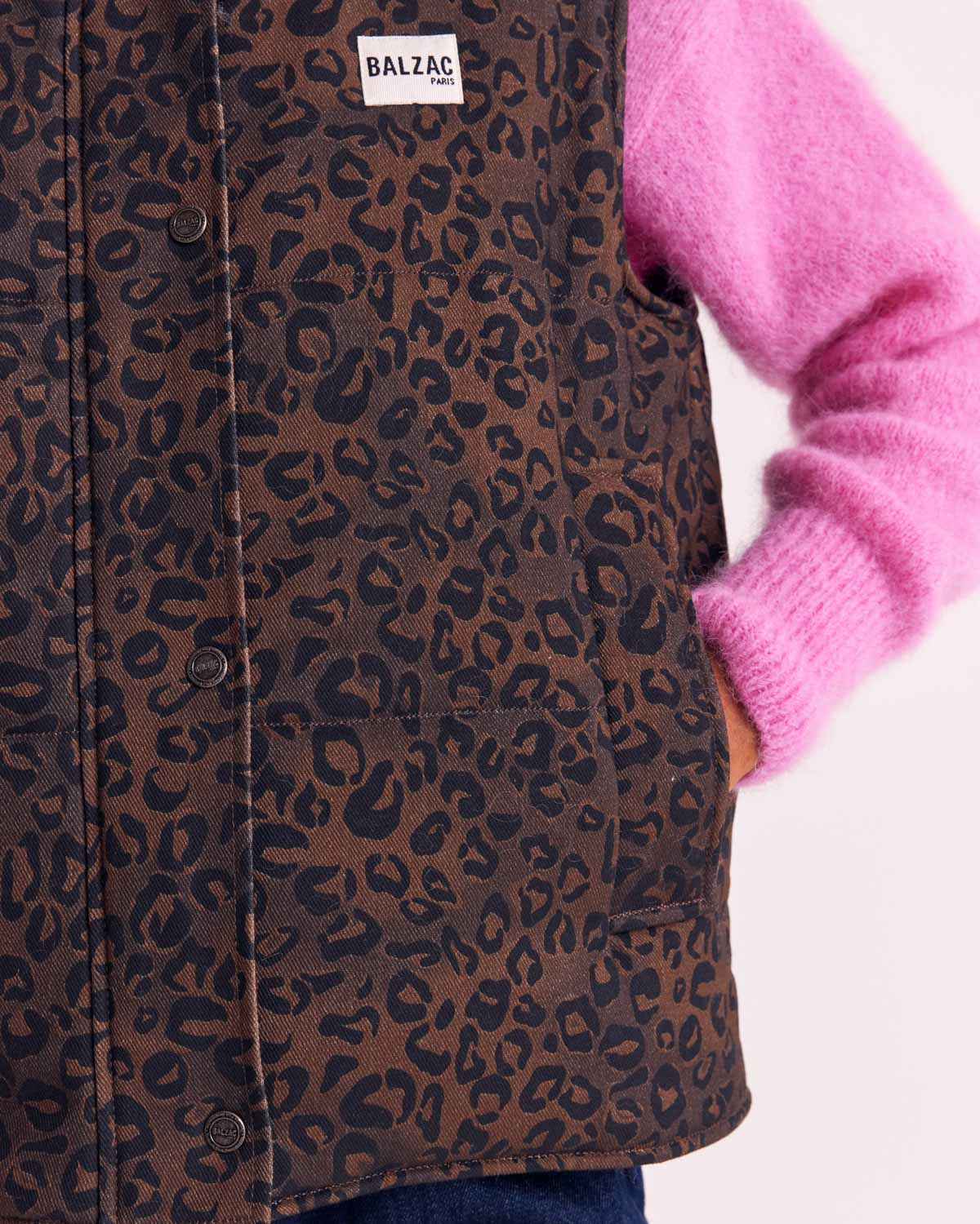 Giacca Clovis leopardo fulvo cioccolato