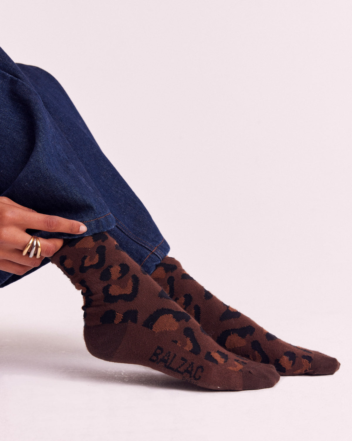 Sock Léo leopard tawny