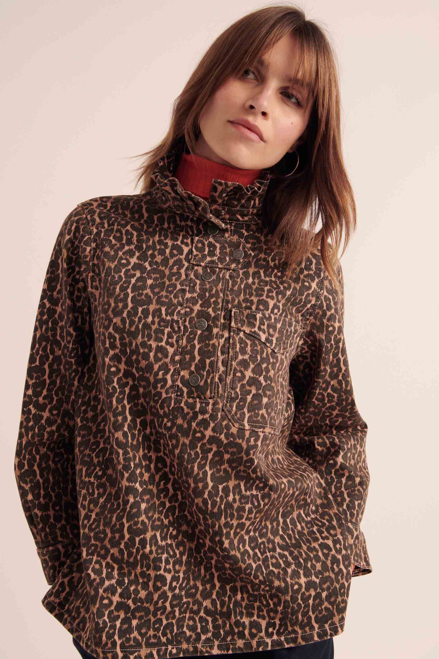 Cyrius leopard coffee jacket