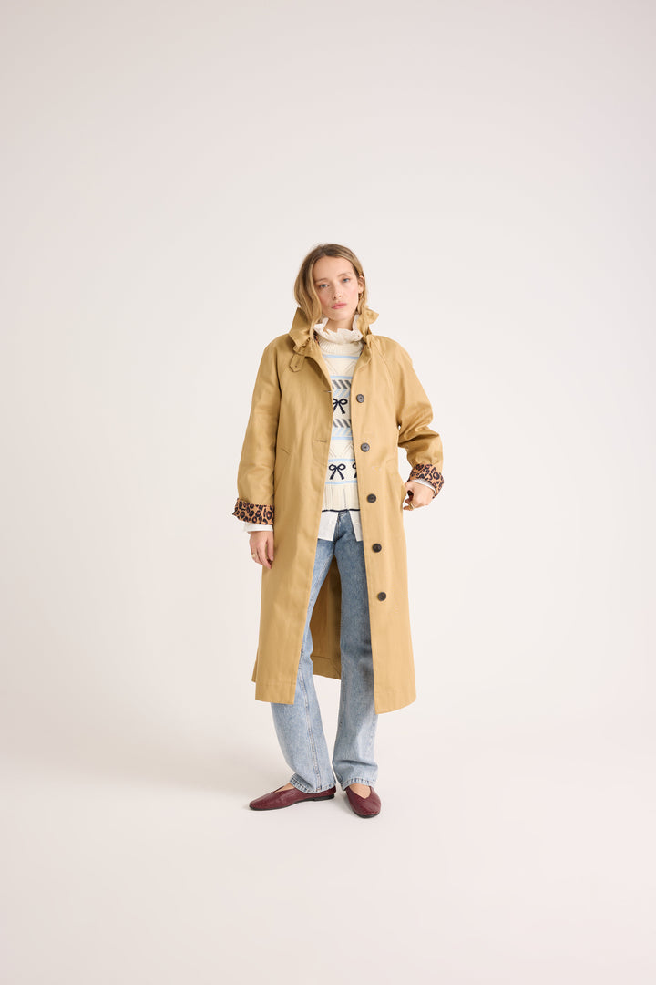 Trench Alma beige et léopard café