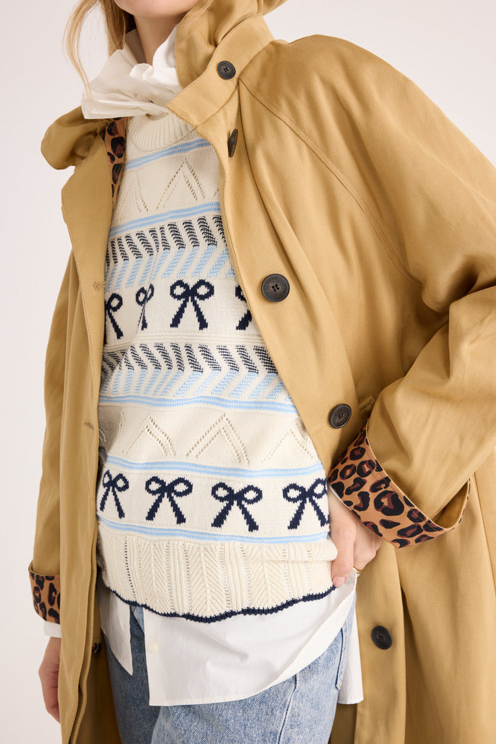Trench Alma beige et léopard