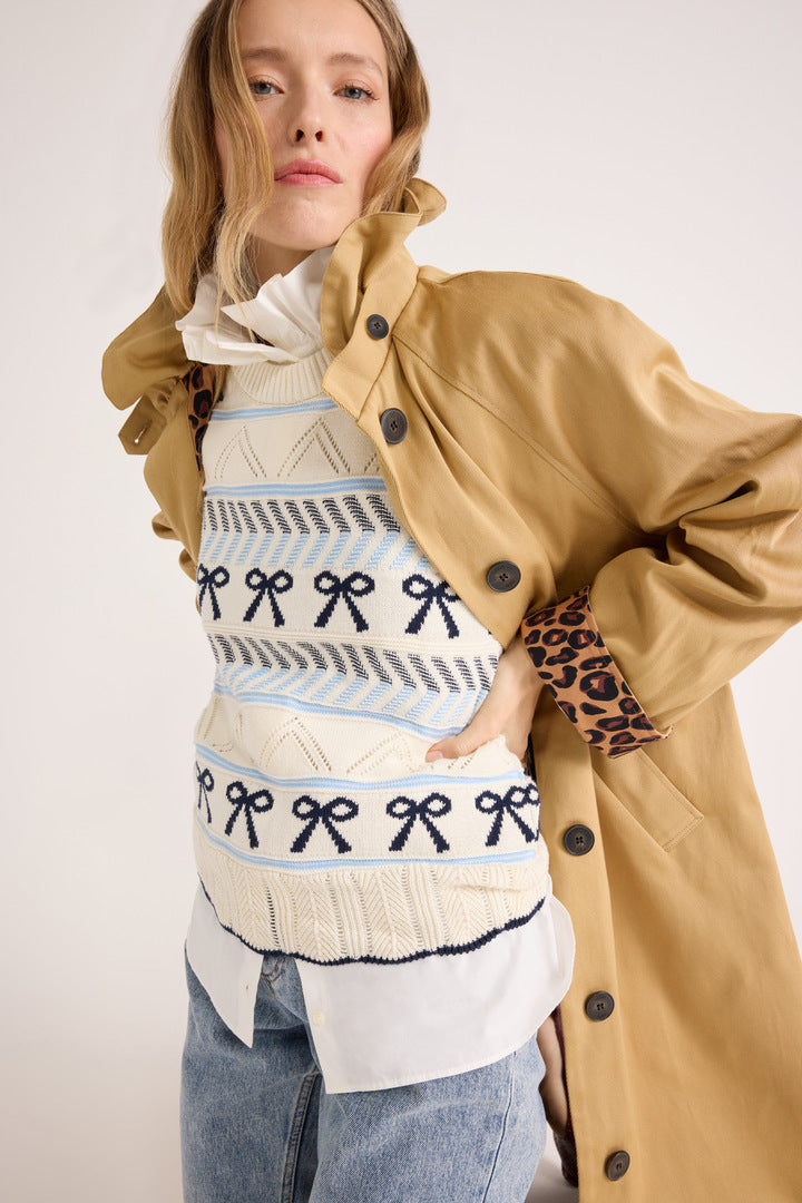 Sweater Priska ecru and navy