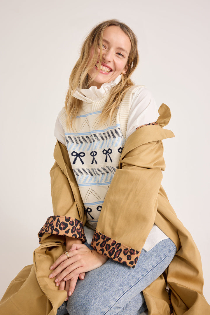 Trench Alma beige et léopard