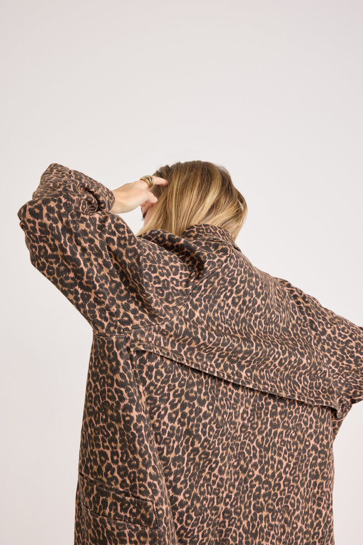Trench Rosita leopard coffee