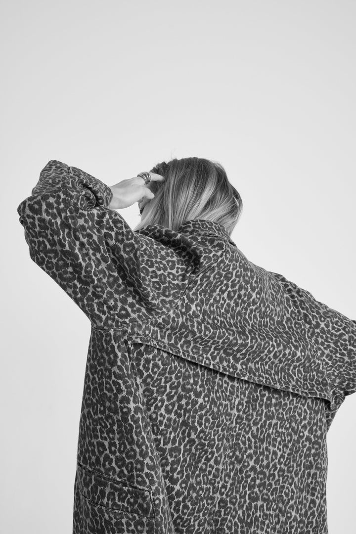 Trench Rosita leopard coffee