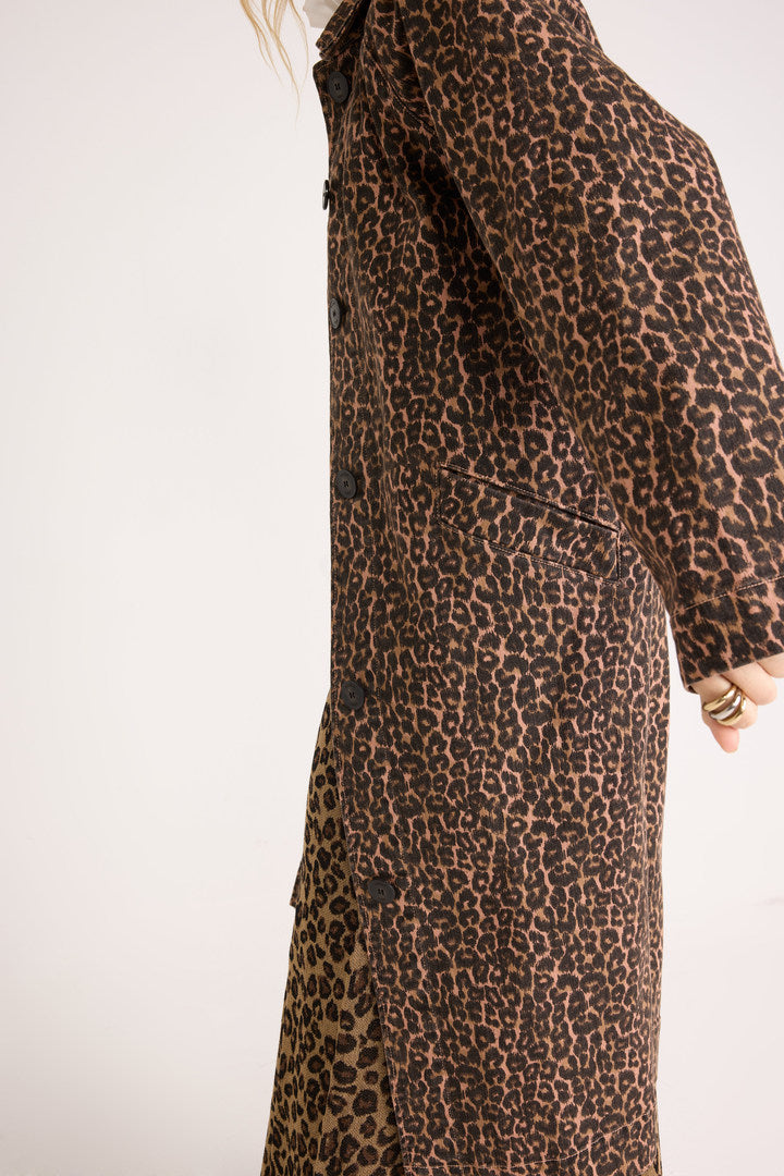 Trench Rosita leopard coffee
