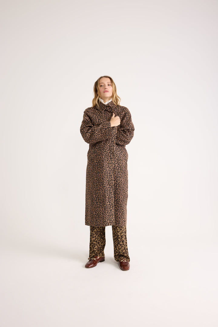 Trench Rosita leopard coffee