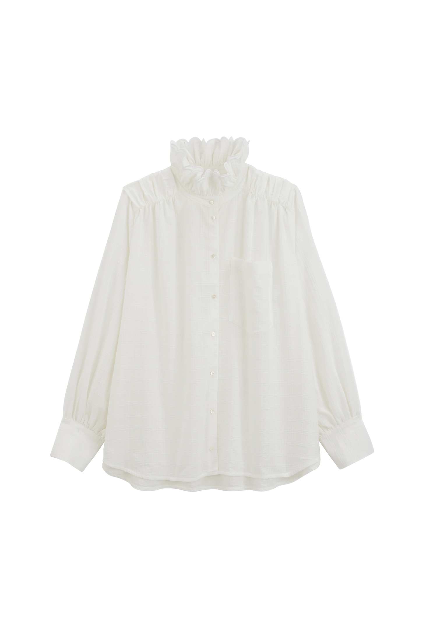 Chemise Léonor carreaux blanc naturel