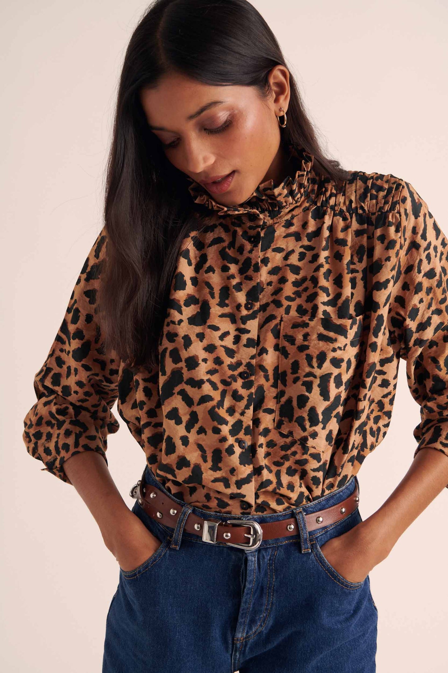 Léonor cheetah cappuccino shirt