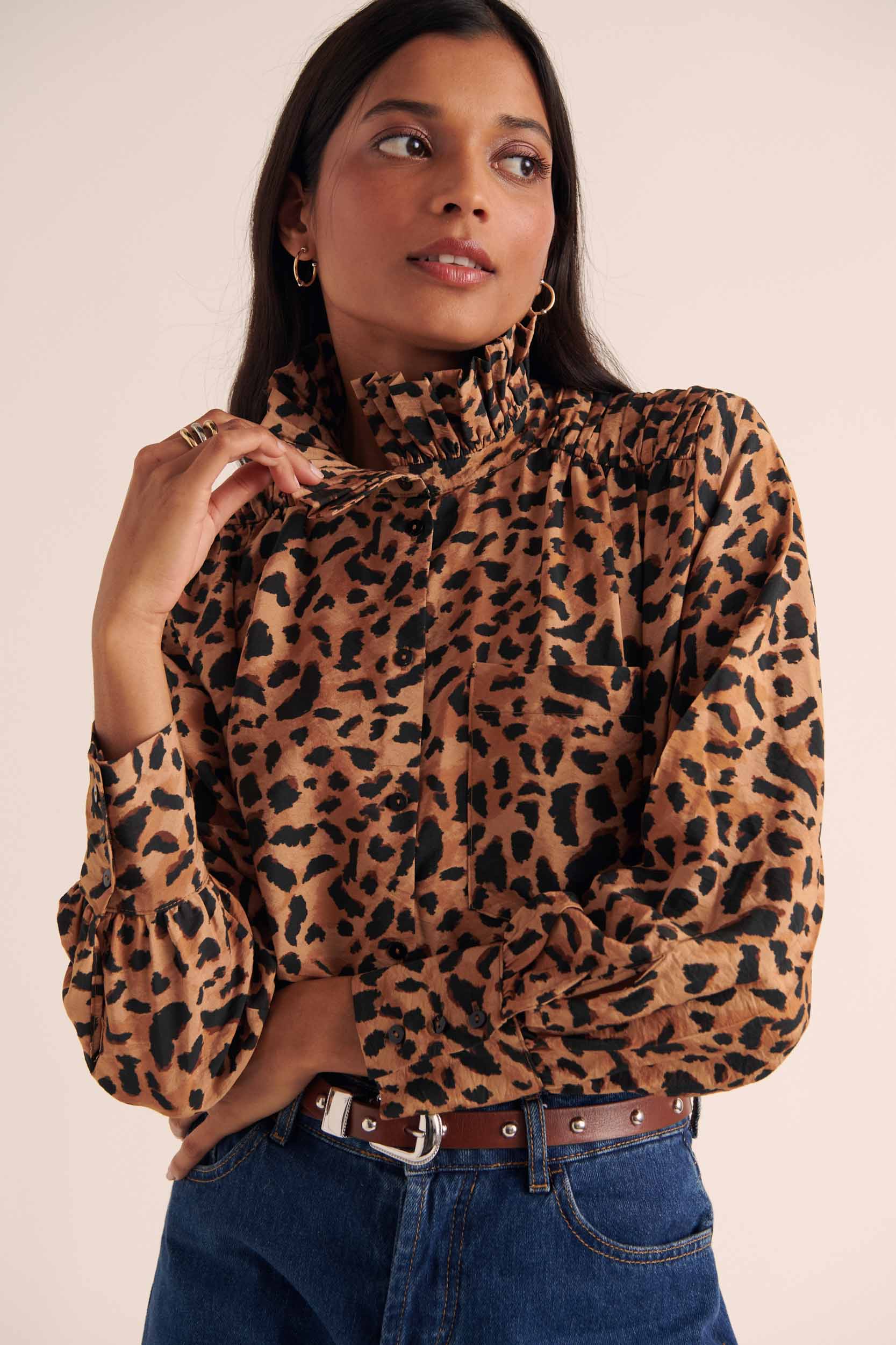 Shirt Léonor cheetah cappuccino