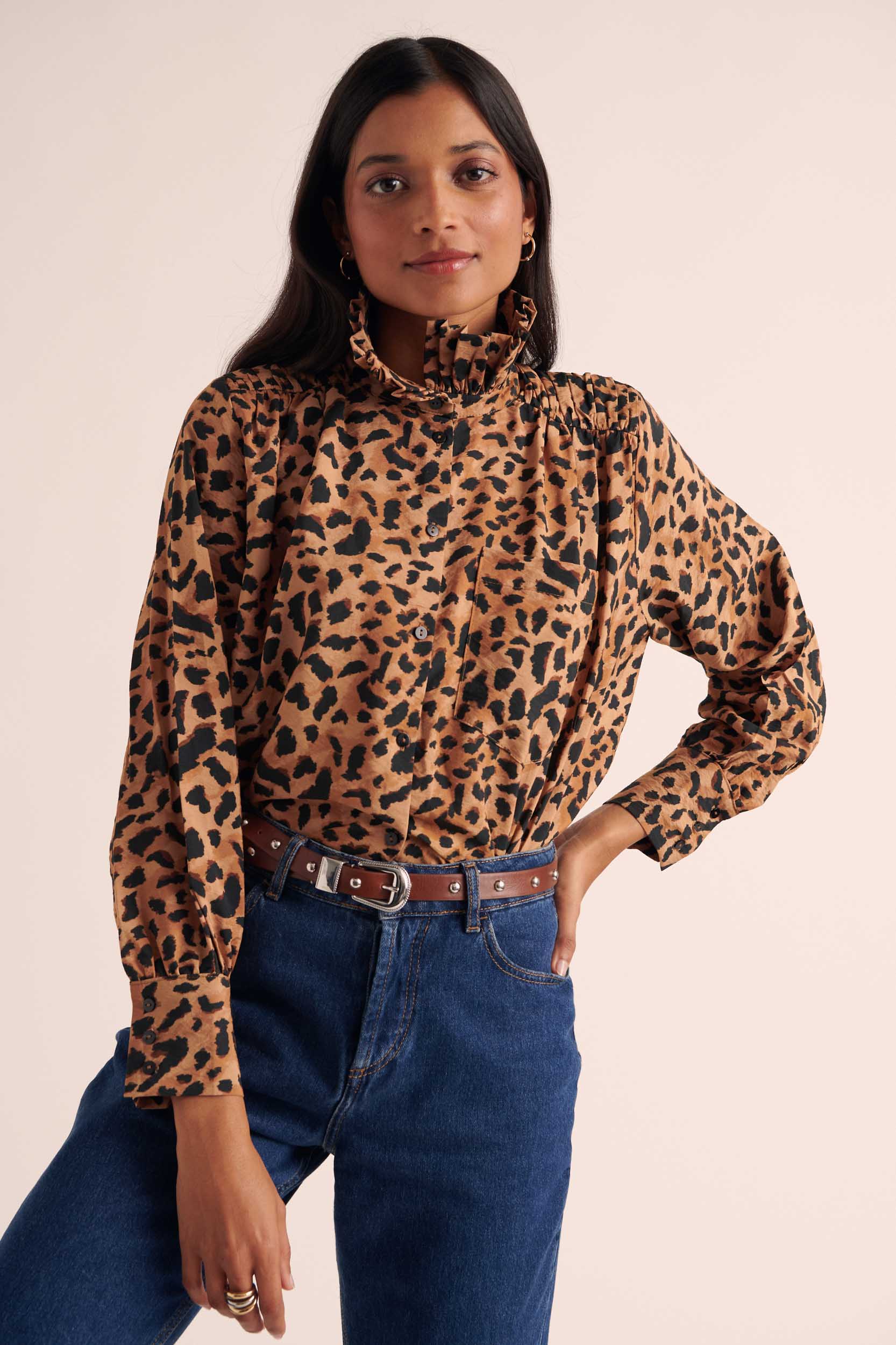 Shirt Léonor cheetah cappuccino