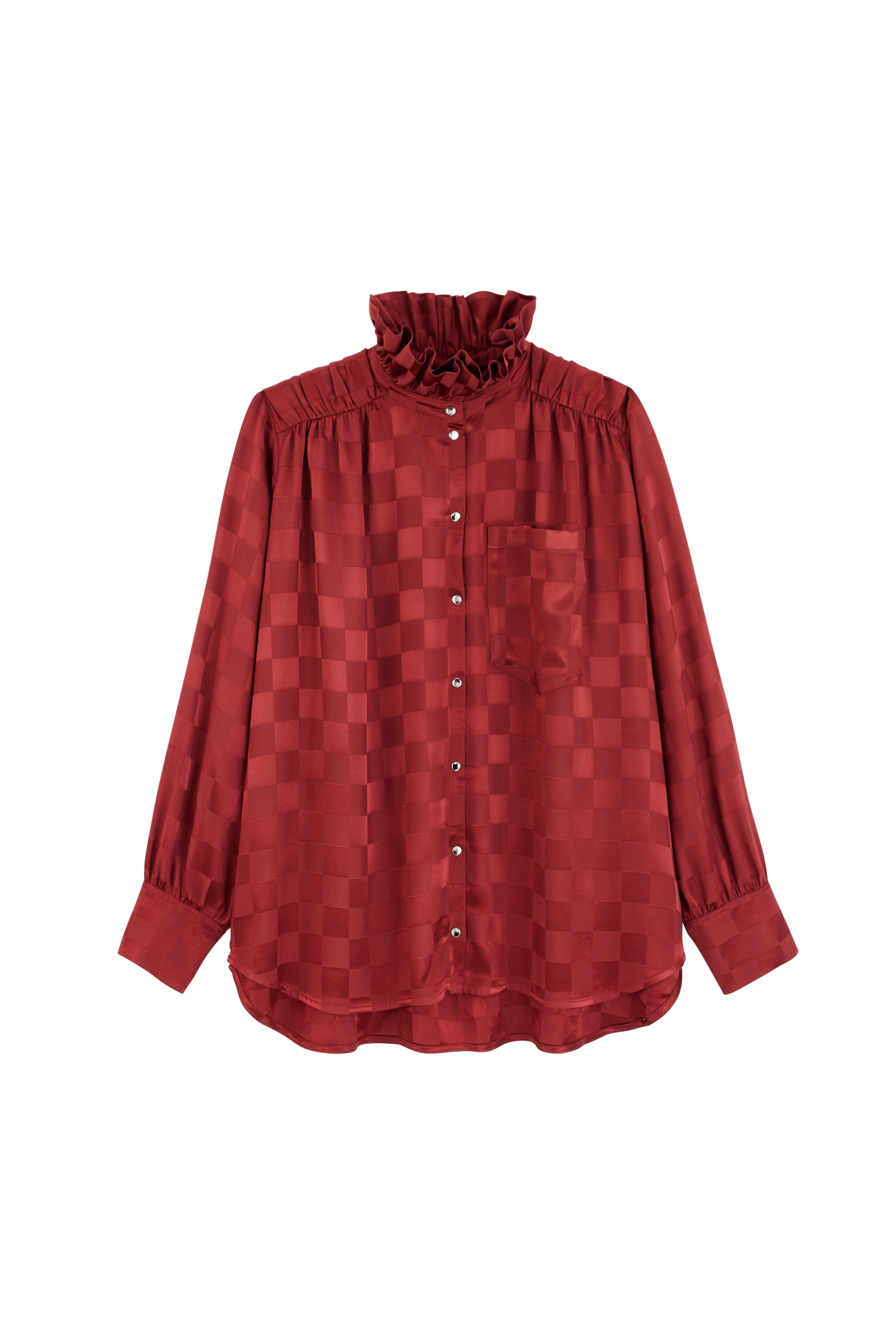 Chemise Léonor damier bordeaux