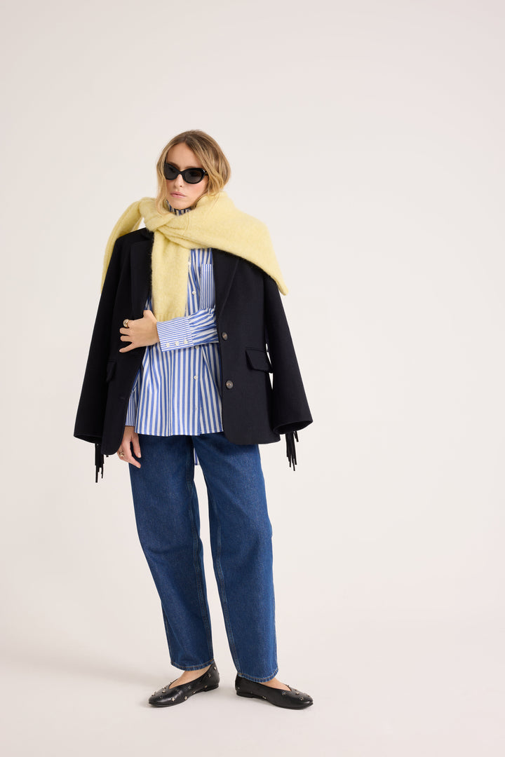 Shirt Léonor stripes white and blue