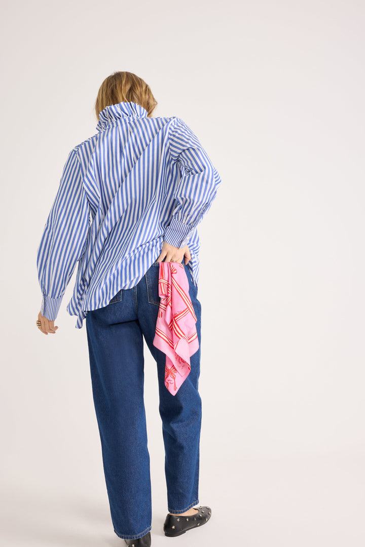 Shirt Léonor stripes white and blue