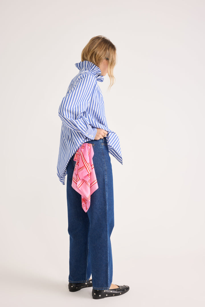 Shirt Léonor stripes white and blue