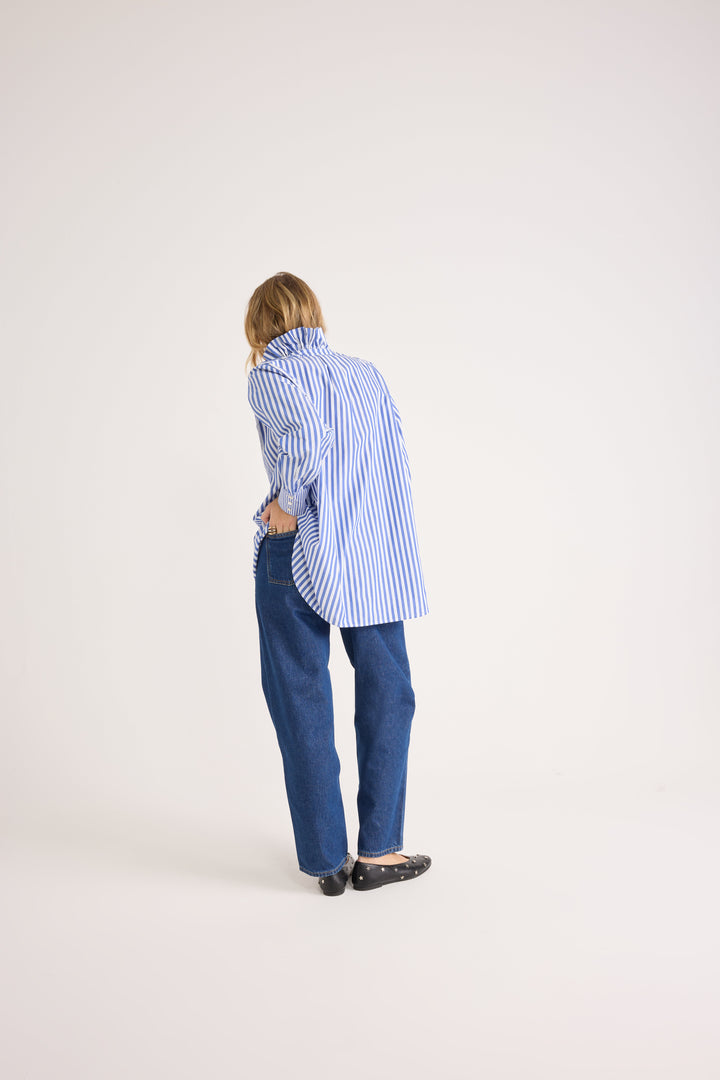 Shirt Léonor stripes white and blue